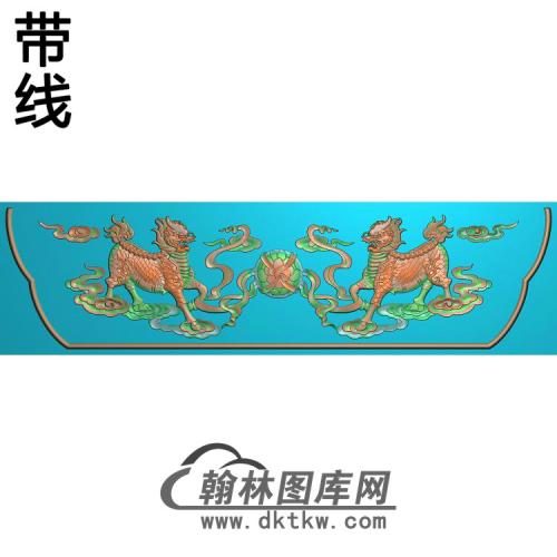 QL-6009麒麟脑头线精雕图（QL-039）