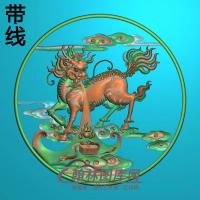 QL-7001干龙麒麟线精雕图（QL-042）