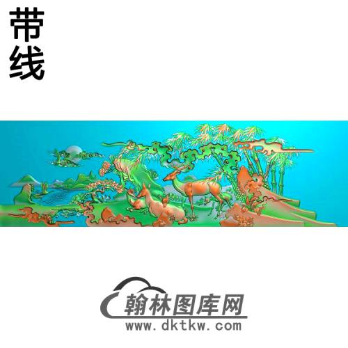 QTDW-251-鹿精雕图(L-017)