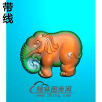 DW-044-动物系列小象精雕图(DX-004)