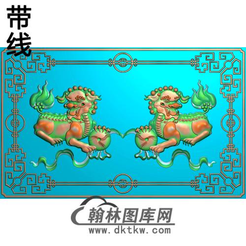 SZ-301-狮子舞绣球精雕图(SZ-019)