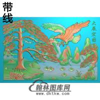 松鹤雄鹰精雕图（HNY-034）