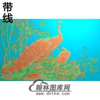 FH-328孔雀凤精雕图（HKQ-004）