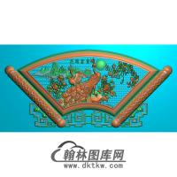 孔雀台屏加框好无线精雕图（HKQ-046）