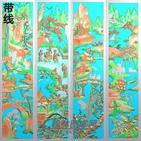 屏风山水人物精雕图(SSTT-005）