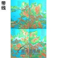 唐伯虎山水带线精雕图(SSTT-030）