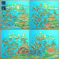 正小门板精雕图(SSTT-038）
