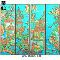 渔樵耕读精雕图8