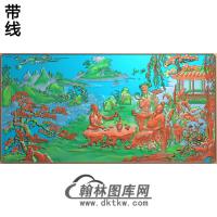 SSJZ-027山水建筑人物精雕图(SSRW-031)