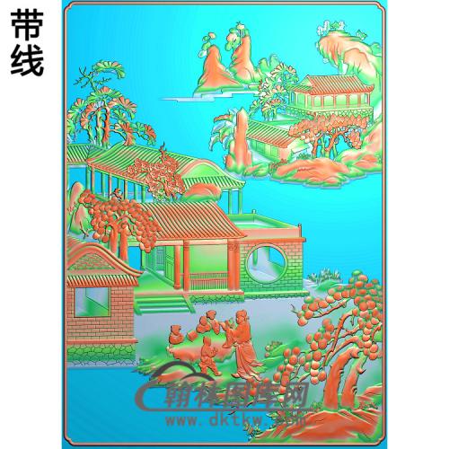 SSRW-3022-书柜金典3山水人物读书精雕图(SSRW-071)