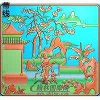 山水人物上门板4精雕图(SSRW-115)