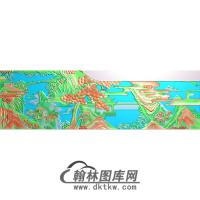 C--6002山水罗汉床-扶手精雕图（SSFJ-004）