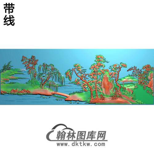 SSJZ-033山水建筑人物精雕图（SSFJ-118）