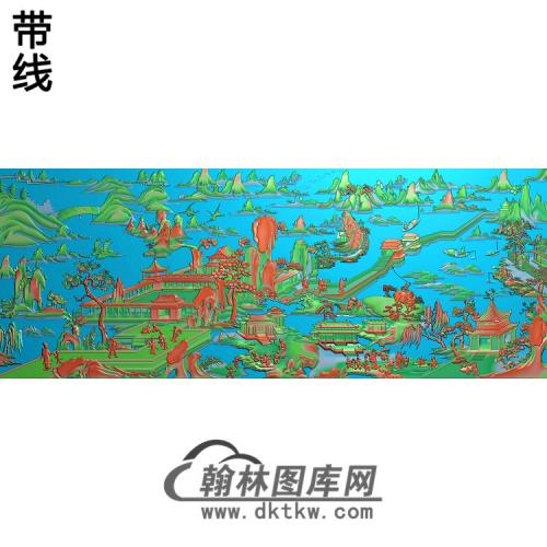 SSJZ-036山水古建人物动物精雕图（SSFJ-120）