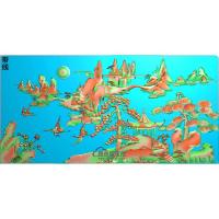 SSJZ-451-山水靠背精雕图（SSFJ-130）