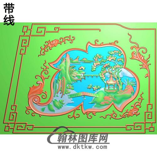 SSJZ-2242山水建筑有线精雕图（SSFJ-158）