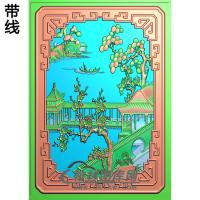 SSJZ-3078-太和山水靠背床背2精雕图（SSFJ-169）
