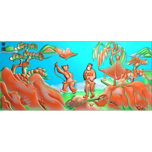 扶手矮1精雕图(SSRW-091)