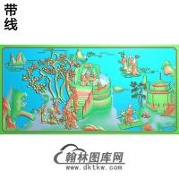 BX-7007八仙背中线精雕图(BX-066)
