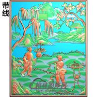 BX-7015八仙人大柜小门4线精雕图(BX-072)