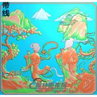 BX-8035-八仙人物多宝格(吕洞宾.何仙姑)精雕图(BX-113)