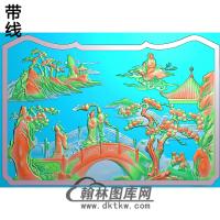 SSRW-0038-群仙之八仙罗汉床精雕图(BX-136)