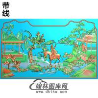 八仙床板中全2精雕图(BX-155)