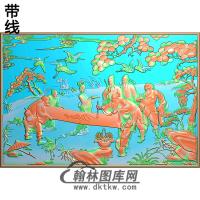 八仙大平几精雕图(BX-157)