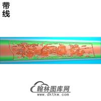 八仙过海左弧度精雕图(BX-166)