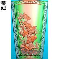 棺盖-八仙法器盖板改鹤精雕图(BX-176)