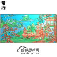 78文人雅士（将进酒）1精雕图(GD-007)