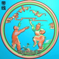 BF-7050橱门人物蝙蝠180-180精雕图(GD-027)