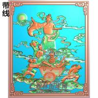 财神送元宝图有线精雕图(GD-092)