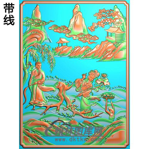 何仙姑和吕洞宾精雕图(GD-374)