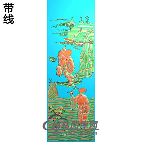 铁拐李蓝彩河精雕图(GD-421)