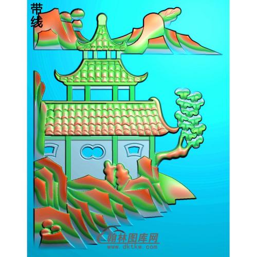 SSJZ-2213山水建筑精雕图(SSJZ-123)