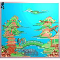 SSJZ-3006-山水衣柜A1  2精雕图(SSJZ-134)