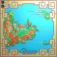 SSJZ-7087景韵山水上门左精雕图(SSJZ-162)