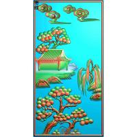 SSRW--6007办公椅山水背板线精雕图(SSJZ-169)