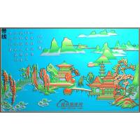 八宝床中山水精雕图(SSJZ-189)