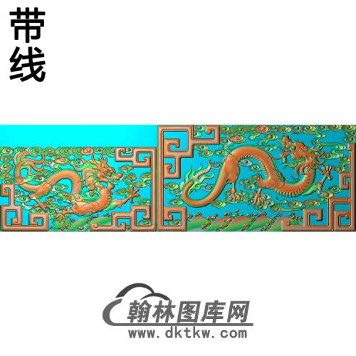 L-015龙罗汉床扶手带线精雕图（SL-019）