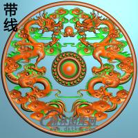L-1208精品双龙戏珠图带线精雕图（SL-070）