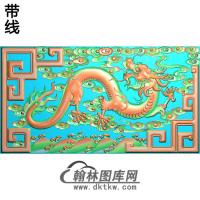 L-012九龙罗汉床大扶手ling精雕图（DL-027）