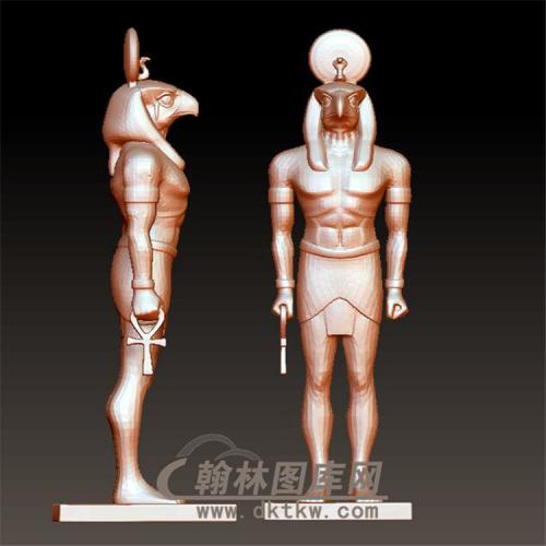 zh-749埃及人像立体圆雕图(YZH-013)