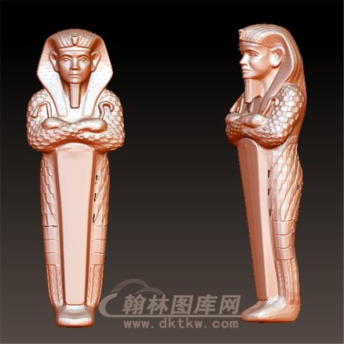 埃及人像3立体圆雕图(YZH-022)