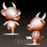 卡通牛牛立体圆雕图(YKT-18)