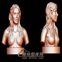 长发美女立体圆雕图（YXF-037)