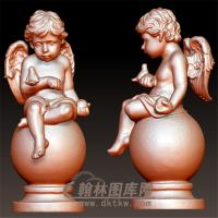 小天使丘比特圆雕立体图（YXF-085)