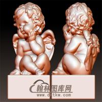 小天使丘比特圆雕立体图（YXF-087)