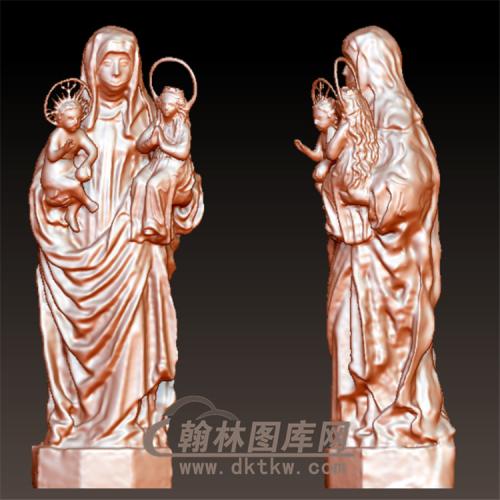 圣母孩子立体圆雕图（YXF-126)